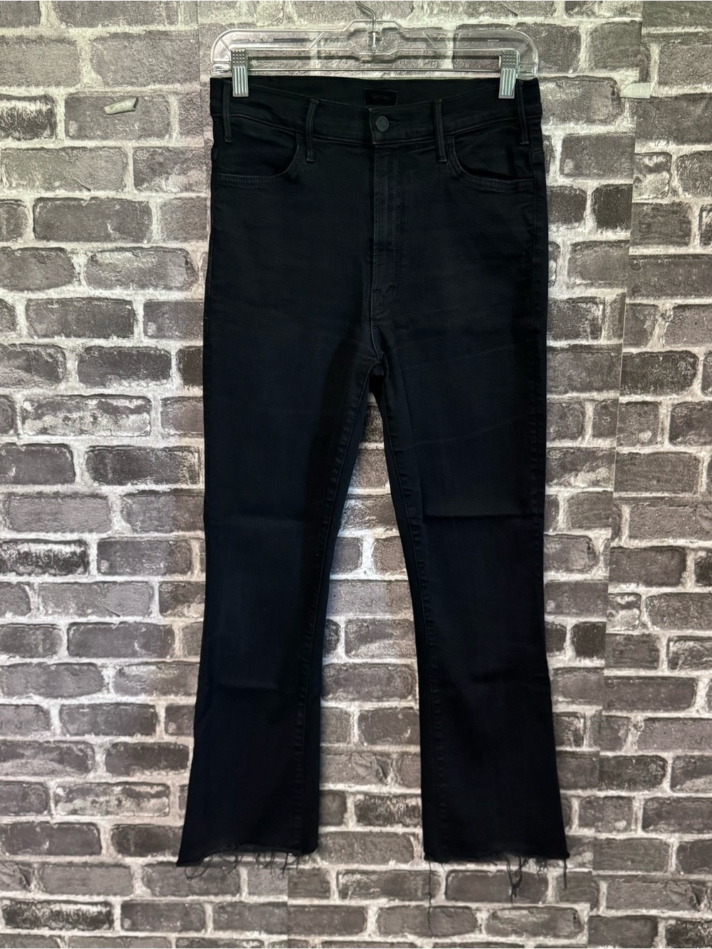 MOTHER HUSTLER ANKLE FRAY jeans Not Guilty black High waist Flare ankle